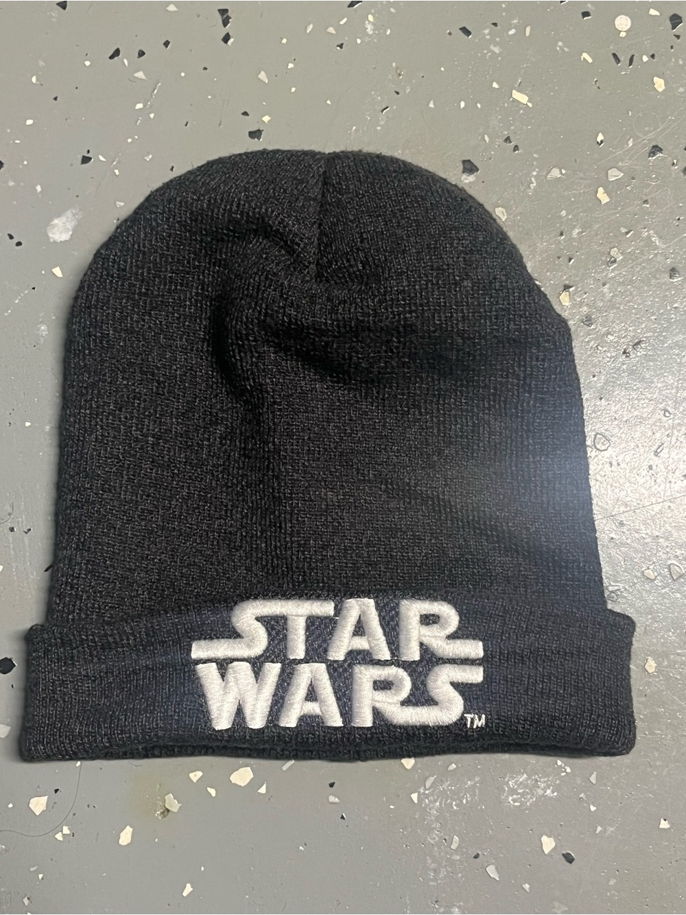 Star Wars Beanie One Size Fits All Embroidery In White , Very Dark Grey
